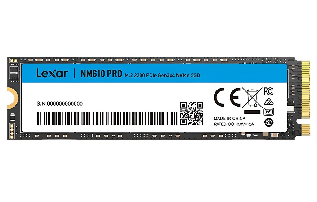 Disco SSD NVME 1TB Pcie Gen3x4 M.2 2280 3300MB/s Lectura 2600MB/s Escritura