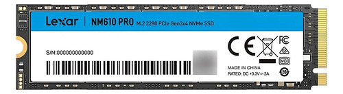 DISCO SSD NVME 1tb SSD Nvme Gen3 M.2 2280 Lexar Nq100 SKU: NM610PRO