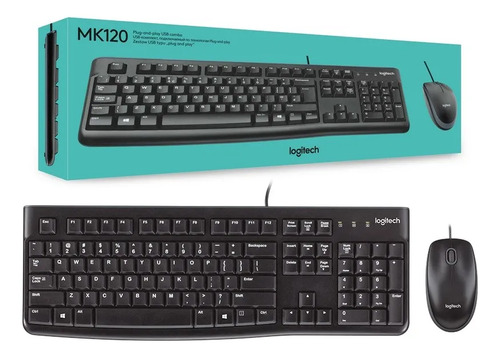 Combo Teclado y Mouse Cordado USB Logitech