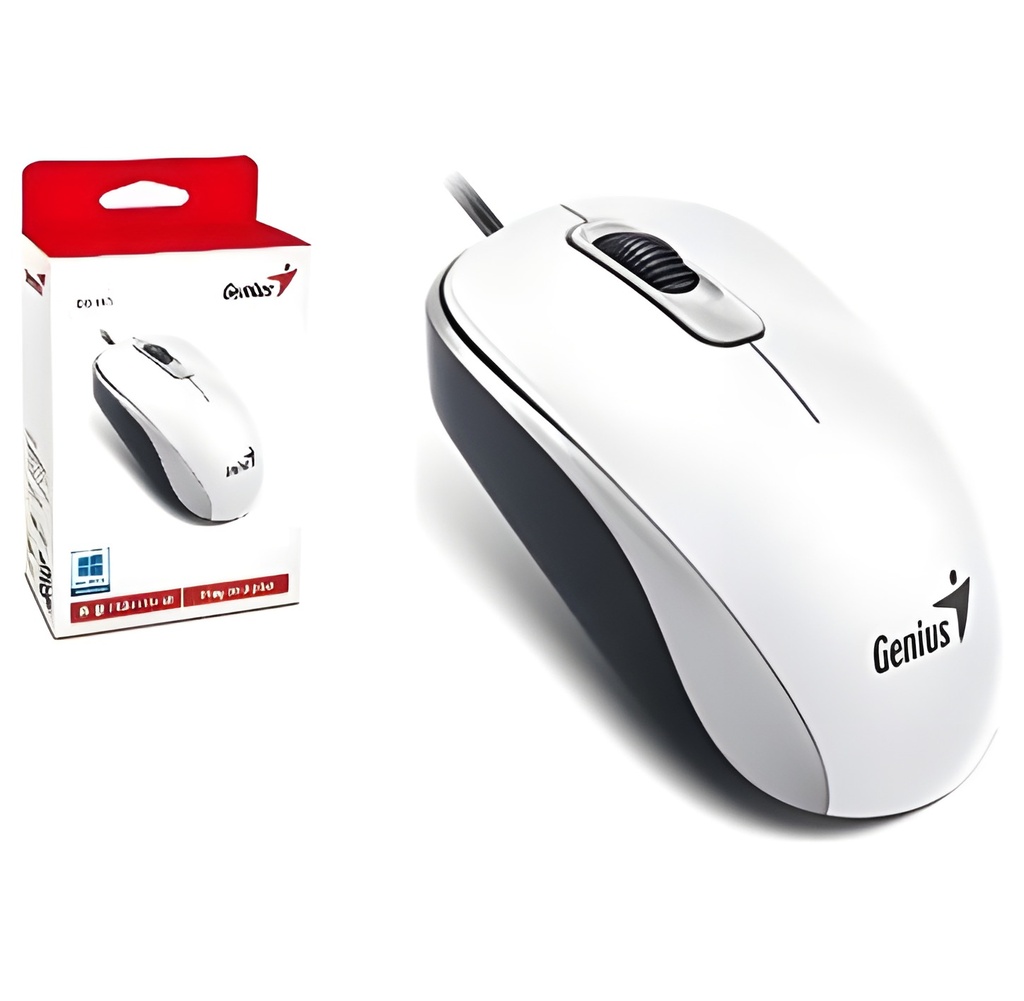 Mouse Cableado 1200dpi 3 Botones Blanco