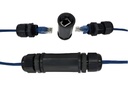 Conector Rj-45 Pasante Cat5e Impermeable Negro