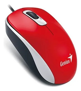 Ratón Cableado 1200dpi USB-A Rojo Genius