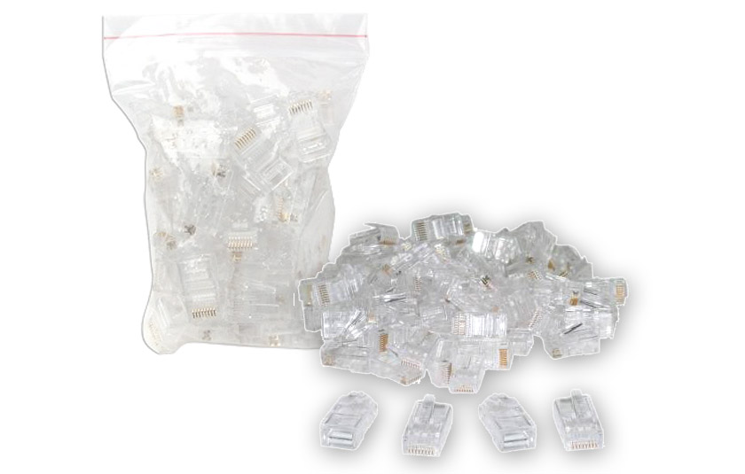 Conectores RJ-45 Cat6e X 100 uds. 