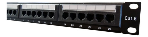 Cable Utp Cat6 Interior 24 Puertos Montable En Rack Negro