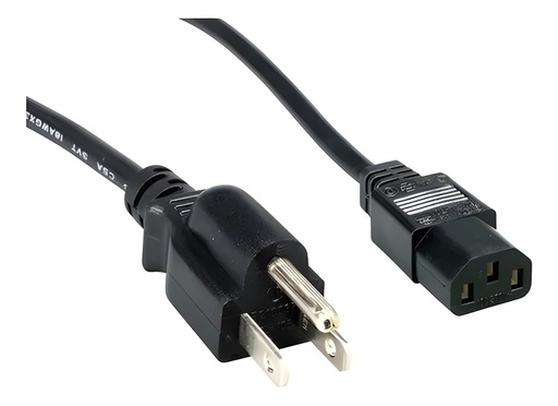 Cable De Poder 1.2m Ficha Americana Negro