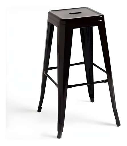 Banqueta Apilable Negro 30x30x76cm Acero Galvanizado