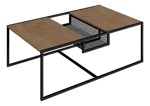 Mesa Central Negro/Madera 100x60cm