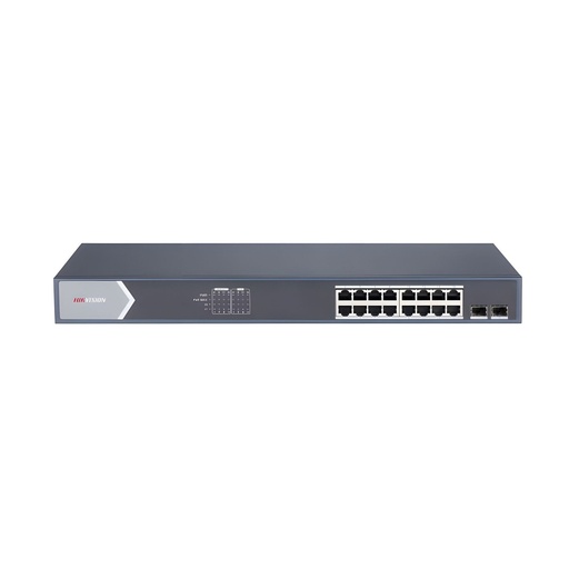 Switch No Administrable 16 Puertos Gigabit 2 Uplinks Sfp PoE 250W