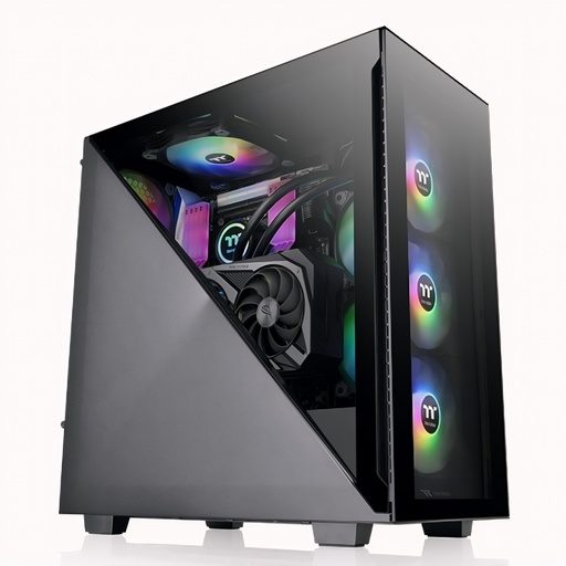 Gabinete Atx Mid-Tower Negro Con Vidrio Argb