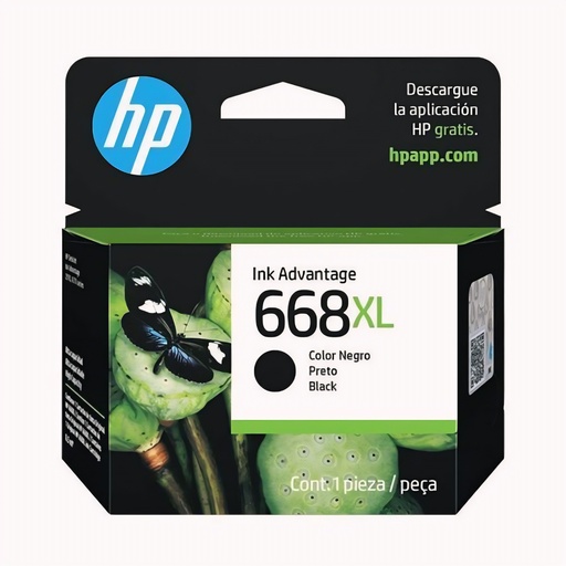 Cartucho De Tinta Hp 668XL Negro Original