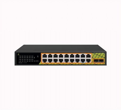 Switch PoE Gigabit 18 Puertos Eléctricos 2 Fibras Ópticas