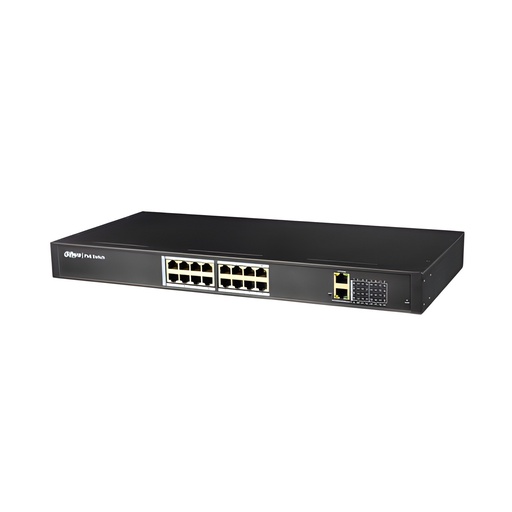 Switch No Administrable 16 Puertos 10/100/1000 2 Uplinks Con PoE 250W