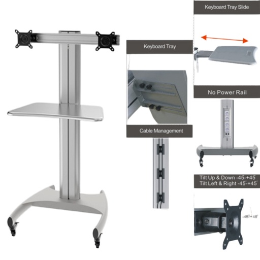 Soporte De Piso Doble 10"-24" Con Ruedas
