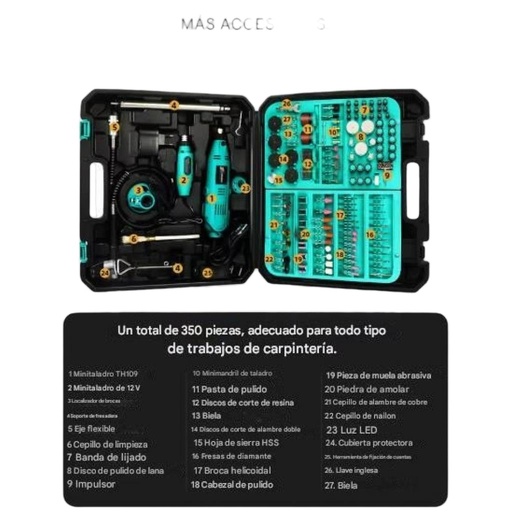 Herramienta 220V Mini Mandril - 212 Piezas