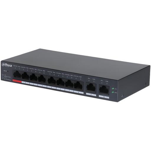 Switch No Administrable 8 Puertos 10/100Mbps Con 1 Uplink Gigabit PoE