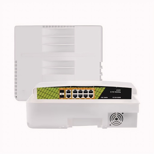 Switch No Administrable 12 Puertos Gigabit PoE 2 Uplinks Sfp+ AI 60W