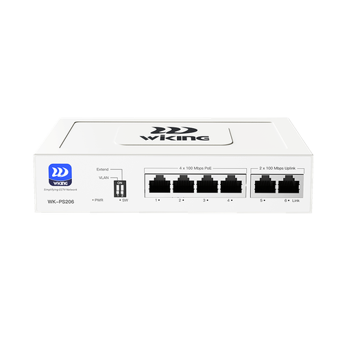 WITEK WK-PS206 SWITCH 4P POE + 2PG (WIKING SERIES)