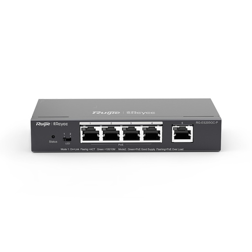 Switch No Administrable 5 Puertos Gigabit 1 Uplinks PoE+