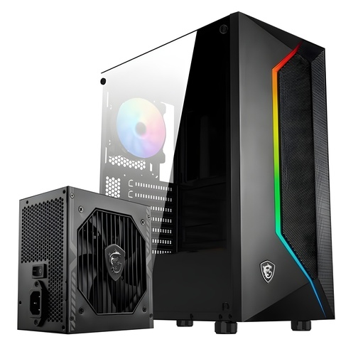 Gabinete PC Formato Mid-Tower Argb Ventiladores Fuente 550W