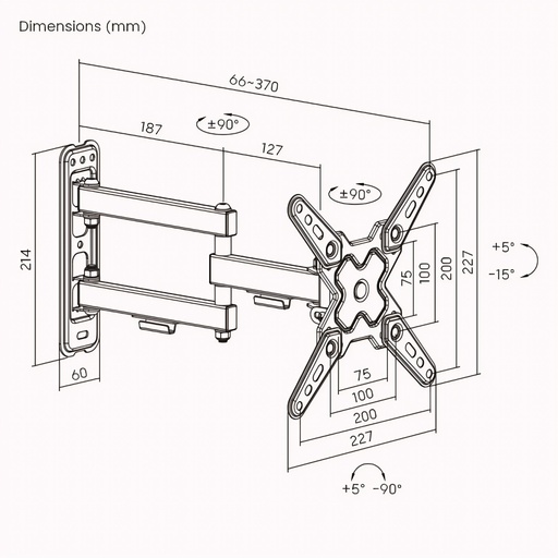 Soporte Para TV 43" 20Kg Full-Motion