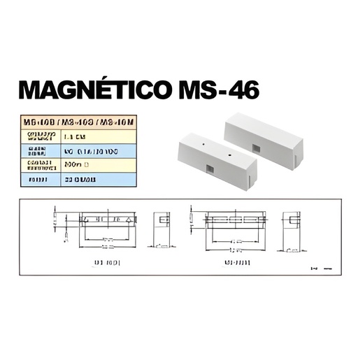 Sensor Magnético Cableado Superficial Interior