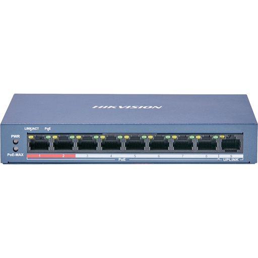 [DS-3E0109P-E/M] SWITCH 8 POE 48V 60W + 1 UPLINK
