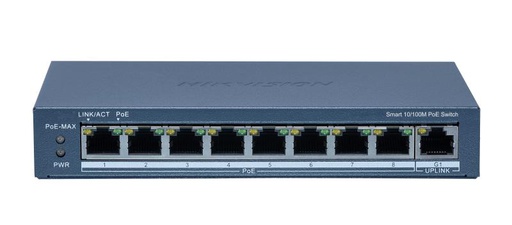 [DS-3E1309P-EI/M] SWITCH POE INTELIGENTE 8 PUERTOS 10/100MB + 1 UPLINK