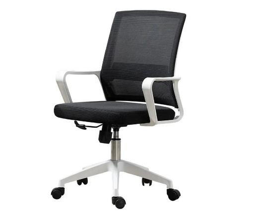 Silla De Oficina Negro Y Blanco Malla Ergonómica Reposabrazos Reclinable 110 Kg