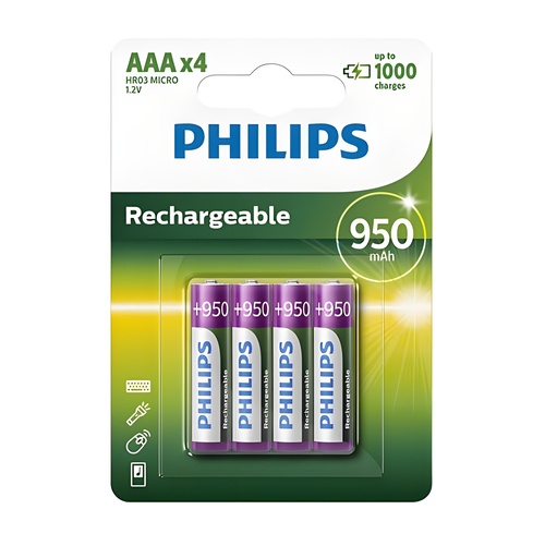 Pilas Recargables Aaa 950mAh X4 Ni-Mh