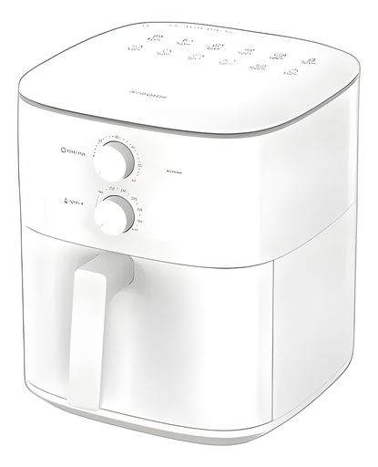 Freidora De Aire 1550W Con Circulación 360 Grados Y Controles De Tiempo Y Temperatura Blanco