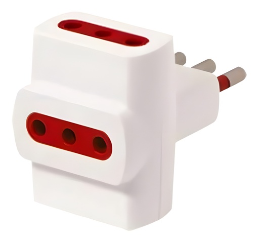 Adaptador De Corriente Ficha Eléctrica A Tierra 3A Blanco