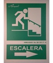 CARTEL DE SALIDA ESCALERA DERECHA BAJA