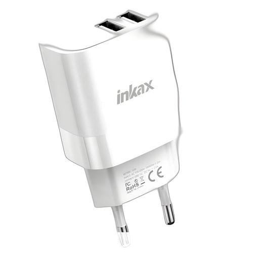 Cargador De Pared 12W 2 Puertos USB-A Color: Blanco