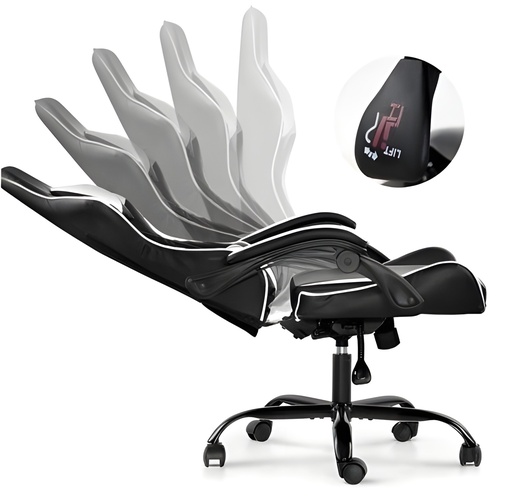 Silla De Oficina Ergonómica Reposabrazos Reclinable Soporte Lumbar Y Cervical Ajustable