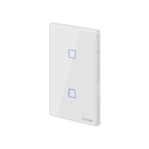 [T0US-C2] SONOFF PLAQUETA DE PARED TOUCH WIFI 2 MODULOS